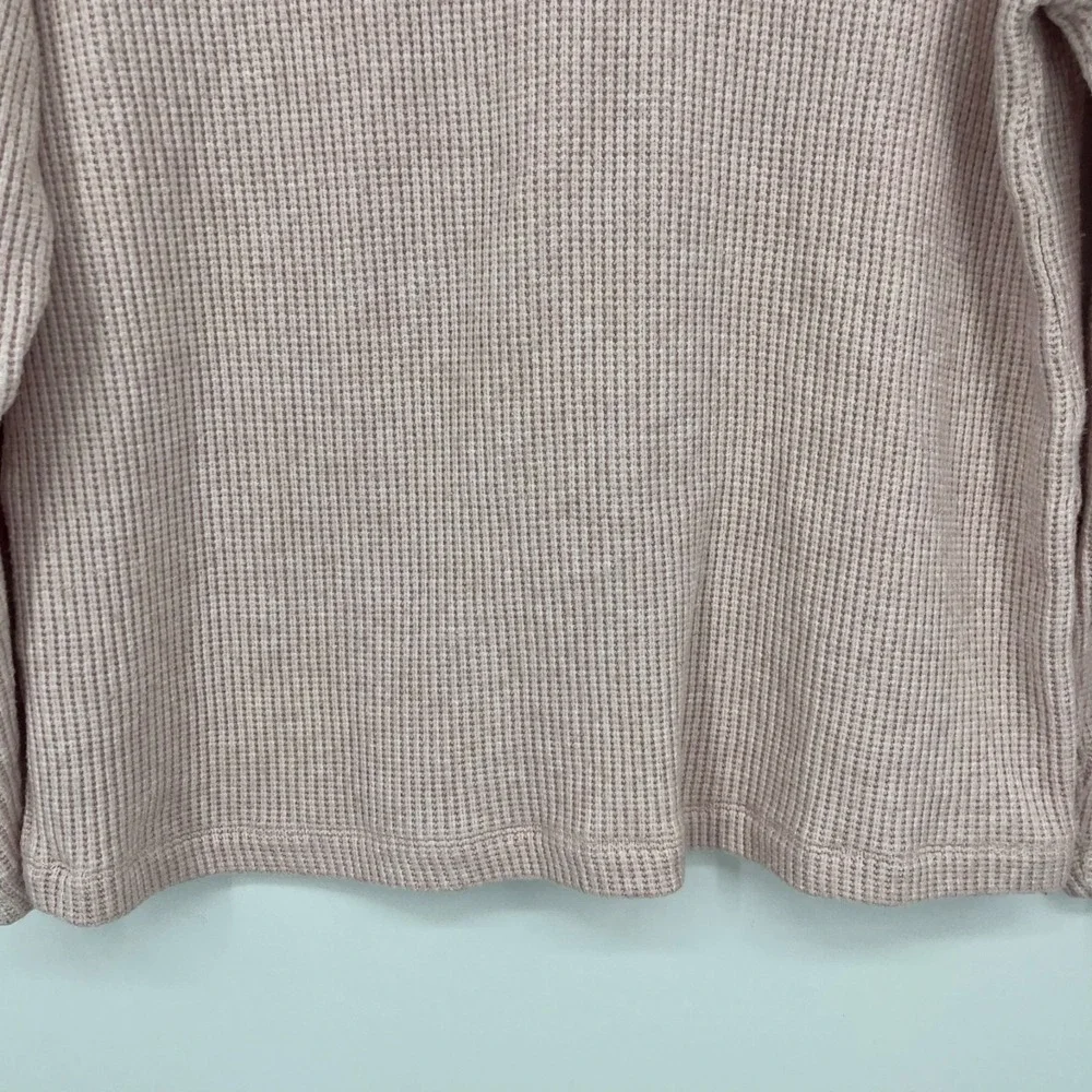 J. Jill Sweater Women's Size M Pink Knit 1/4 Button‎ V-Neck Rayon Blend